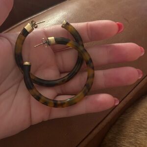 Tortoise Shell Hoop Earrings